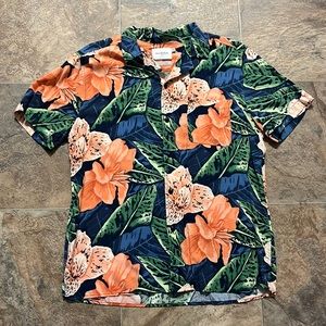 Goodfellow & Co Casual Button Down Hawaiian Print Shirt Size M